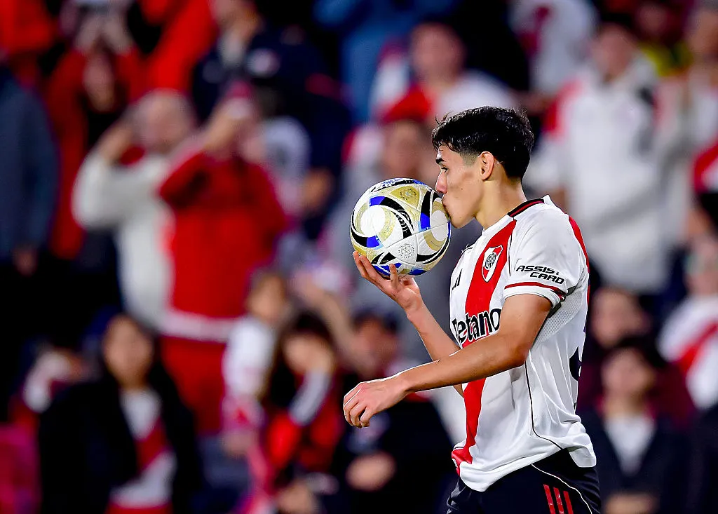 BUENOS AIRES, ARGENTINA – AUGUST 31: Santiago Lencina of River Plate celebrates after scoring the team’s first