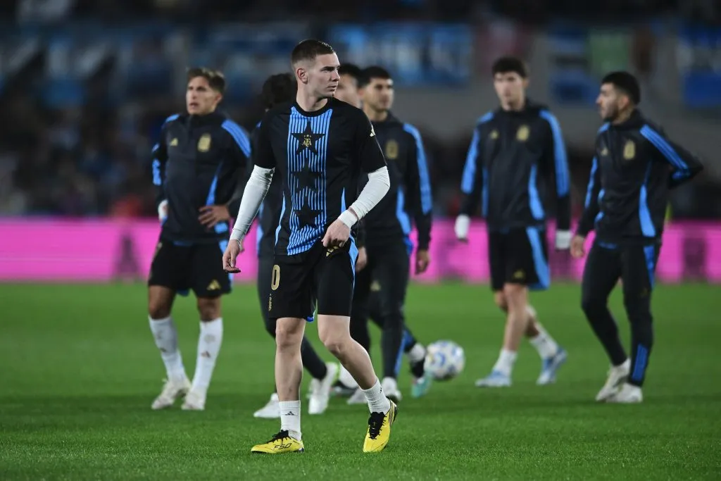 Mastantuono empieza a ganarse su lugar en la Selección. (Getty)