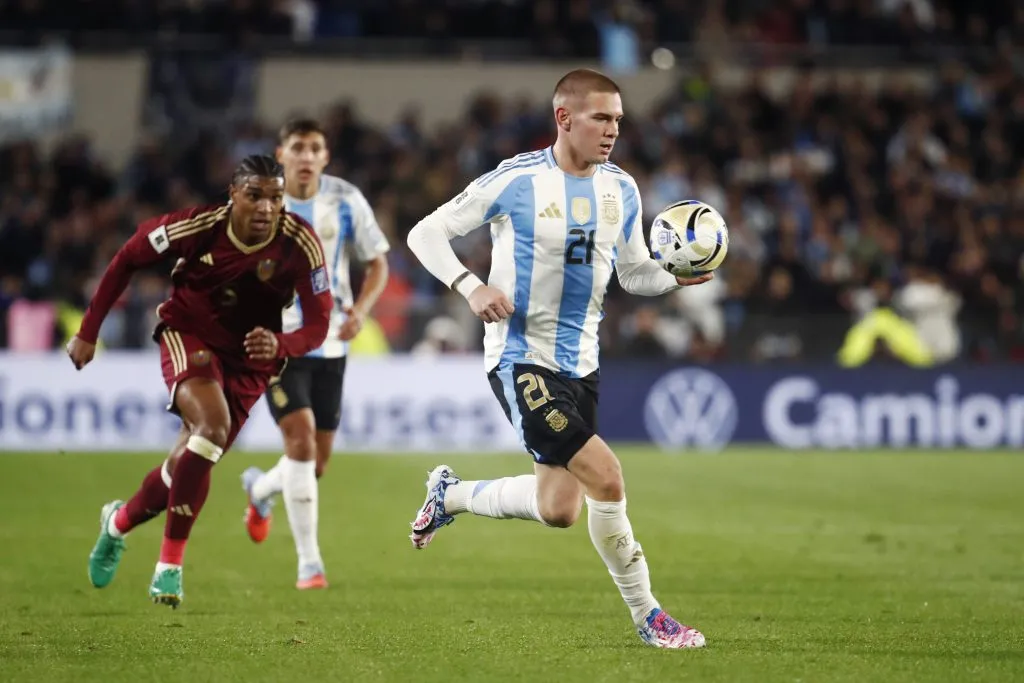 Mastantuono tuvo un buen partido. (Getty)