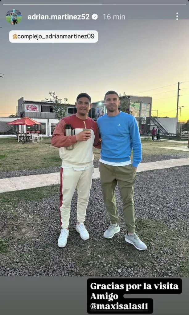 Salas, junto a Maravilla Martínez, en la previa de River vs. Racing.