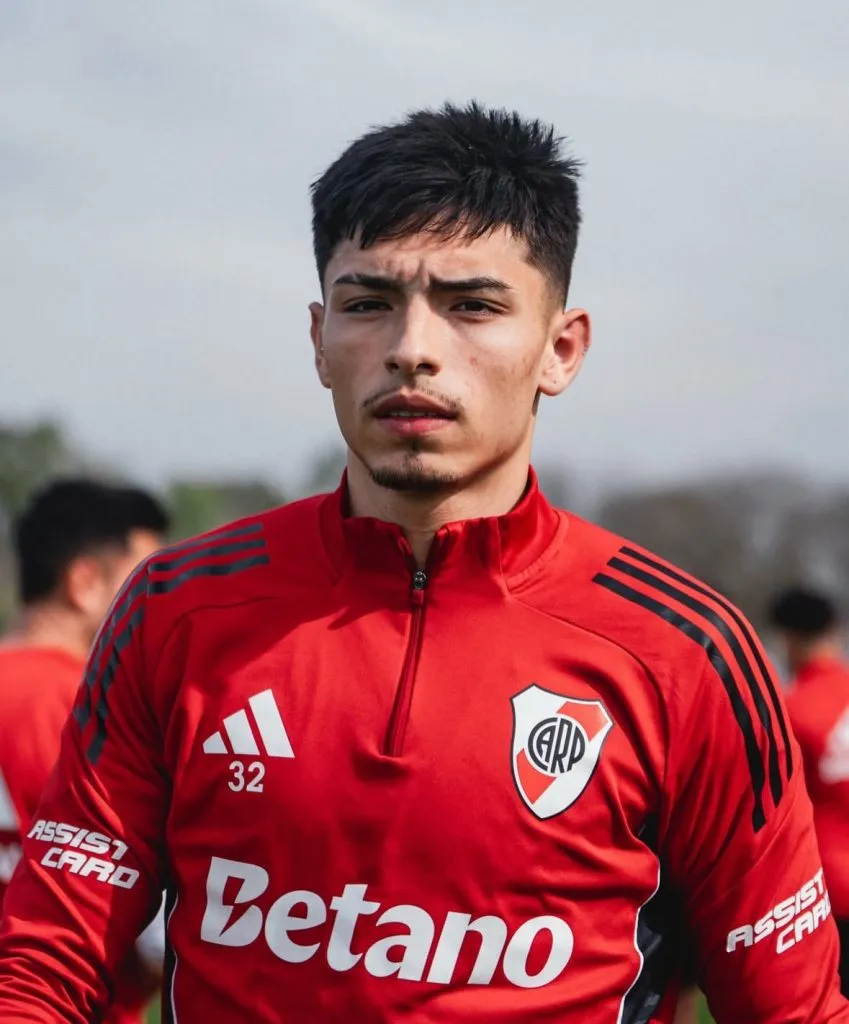 La foto de Ruberto entrenando con River. (Prensa River)