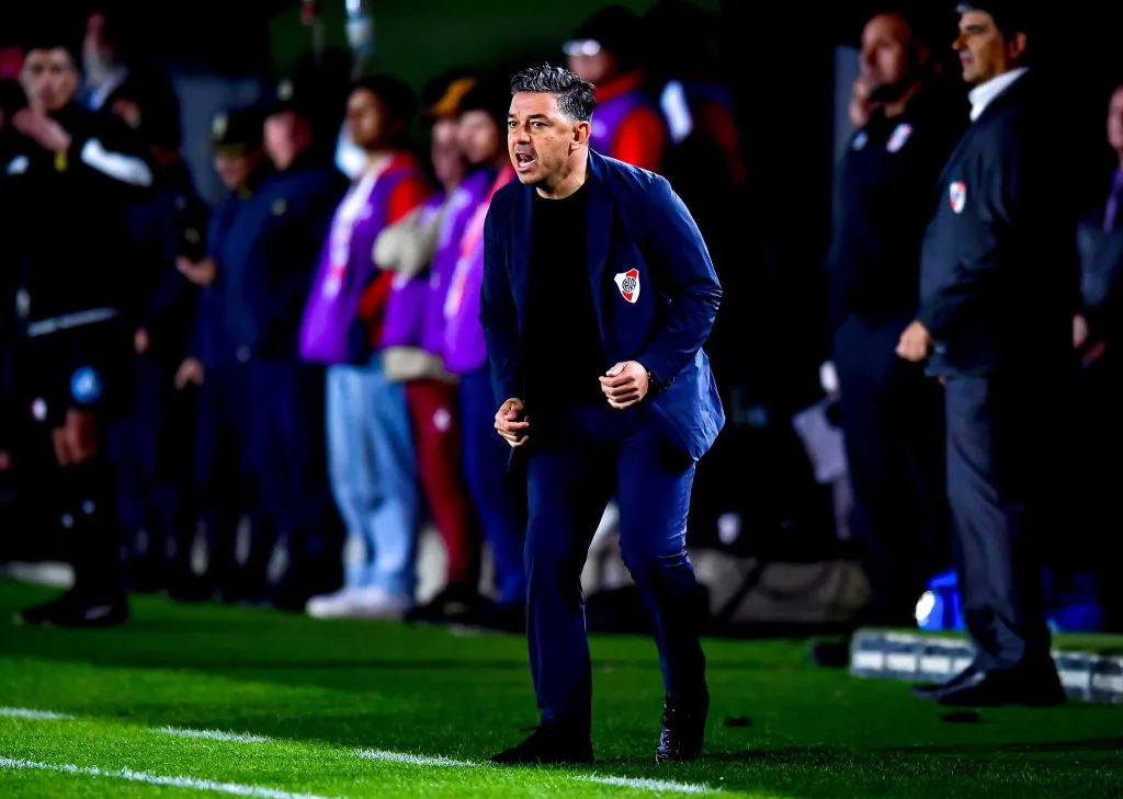 Gallardo estuvo muy energico ante Estudiantes. (Getty)