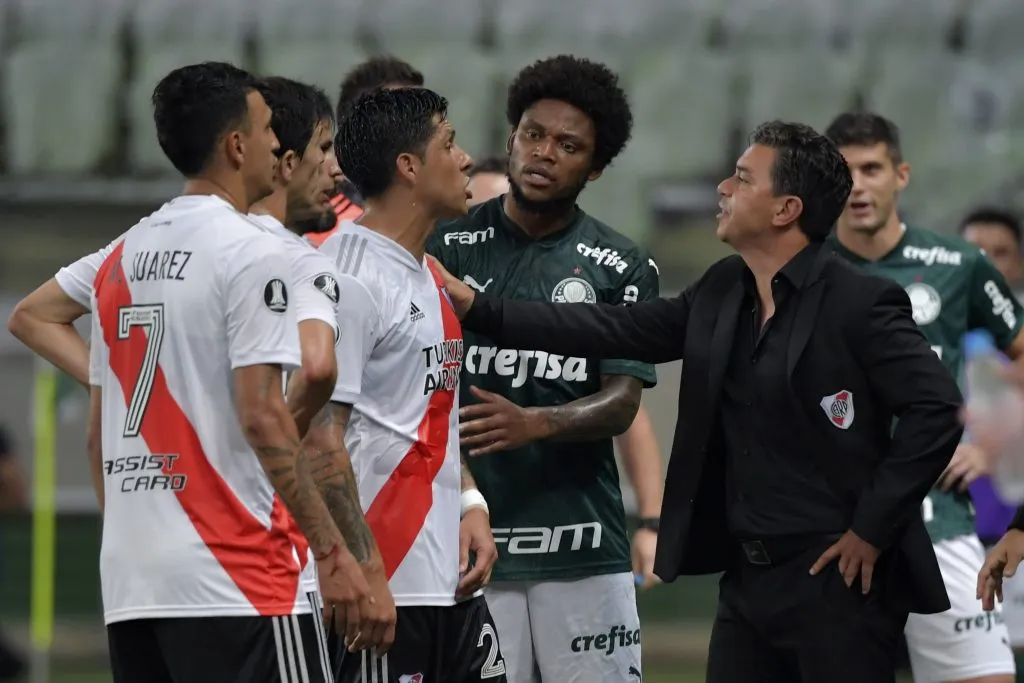 Gallardo ante Palmeiras en Brasil. (Getty)