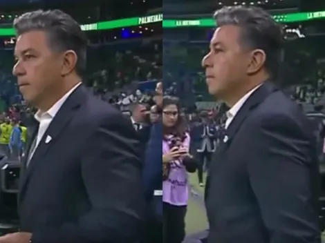 ¿Cábala? Gallardo sorprendió con un gesto a minutos del partido con Palmeiras