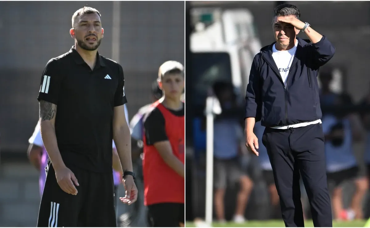 Gustavo Benítez y Marcelo Gallardo. El DT de Deportivo Riestra elogió al su par de River tras vencerlo en el Torneo Clausura de la Liga Profesional 2025.
