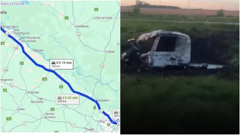 Accidente en Ruta 9 por donde los hinchas de River viajan rumbo a Rosario para el partido con Racing por Copa Argentina 2025.