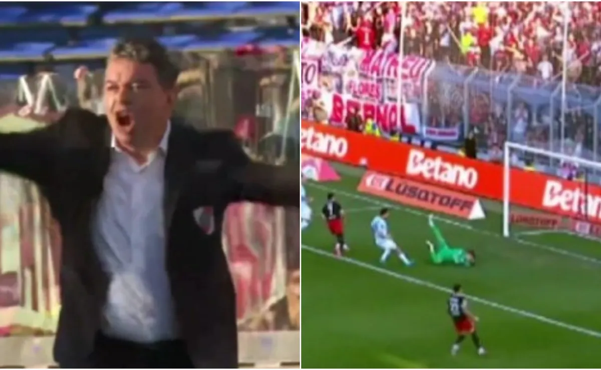 Así festejó Gallardo el gol de Salas a Racing por Copa Argentina.