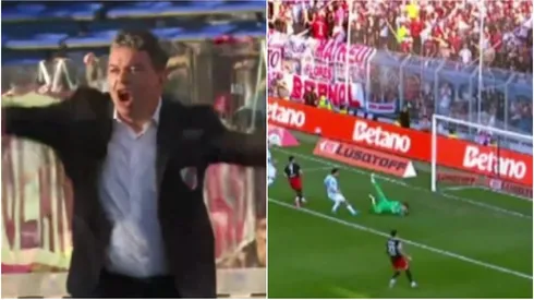 Así festejó Gallardo el gol de Salas a Racing por Copa Argentina.