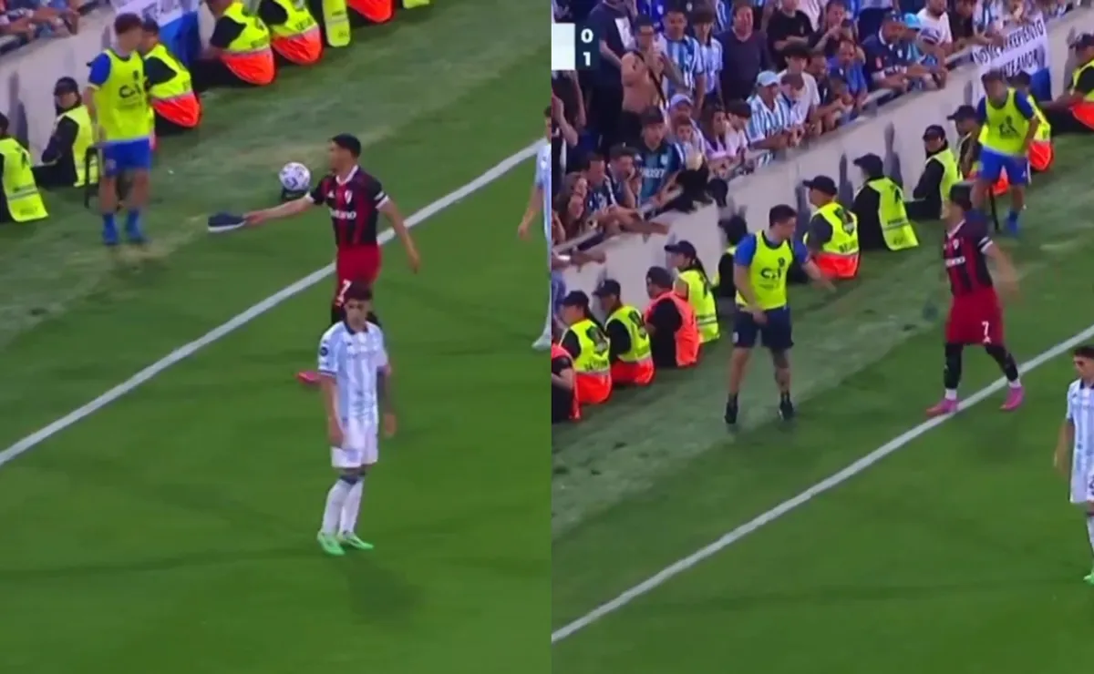 Un hincha de Racing le tiró una zapatilla a Maxi Salas.