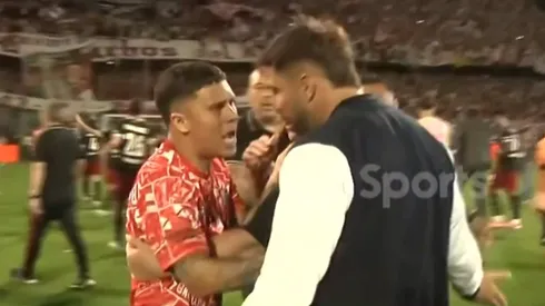 El partido entre River y Racing tuvo un final caliente.