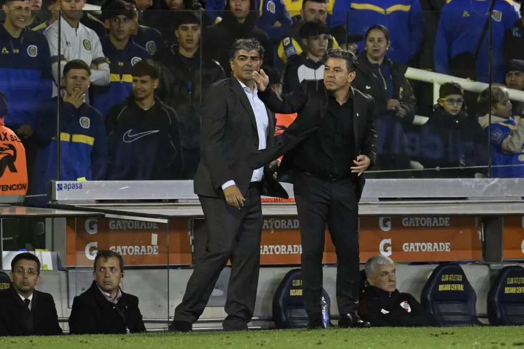 Gallardo habló de todo en la conferencia de prensa tras la caída en Rosario. (Getty Images)