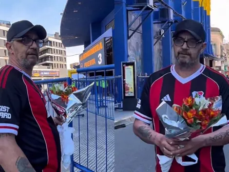 Emotivo: fue con la camiseta de River a La Bombonera y homenajeó a Russo