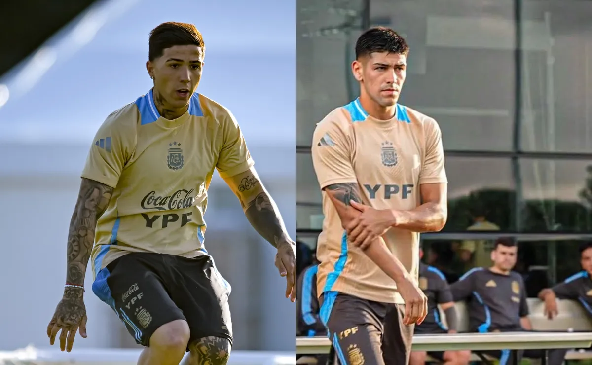 El gesto de Enzo Fernández con Rivero.