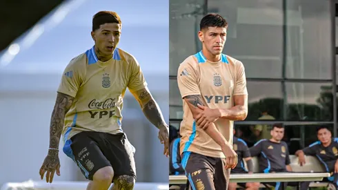 El gesto de Enzo Fernández con Rivero.