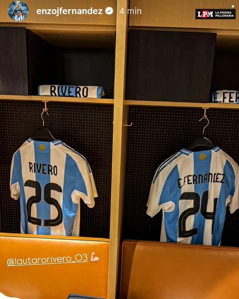 River los une: la mención de Enzo a Rivero en su historia de Instagram.