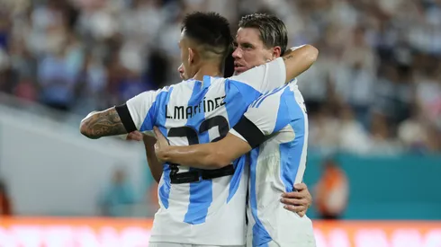 Los jugadores de la Selección Argentina, en la previa al duelo ante Puerto Rico.