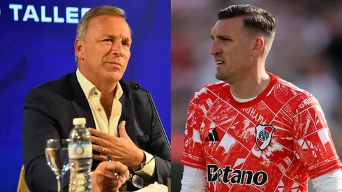 El presidente de Talleres calentó la previa del partido.