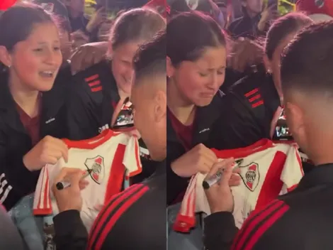 Hasta las lágrimas: gran gesto de Juanfer que hizo emocionar a una hincha de River