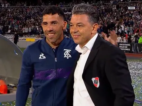 No se vio: el saludo entre Gallardo y Tévez en Córdoba