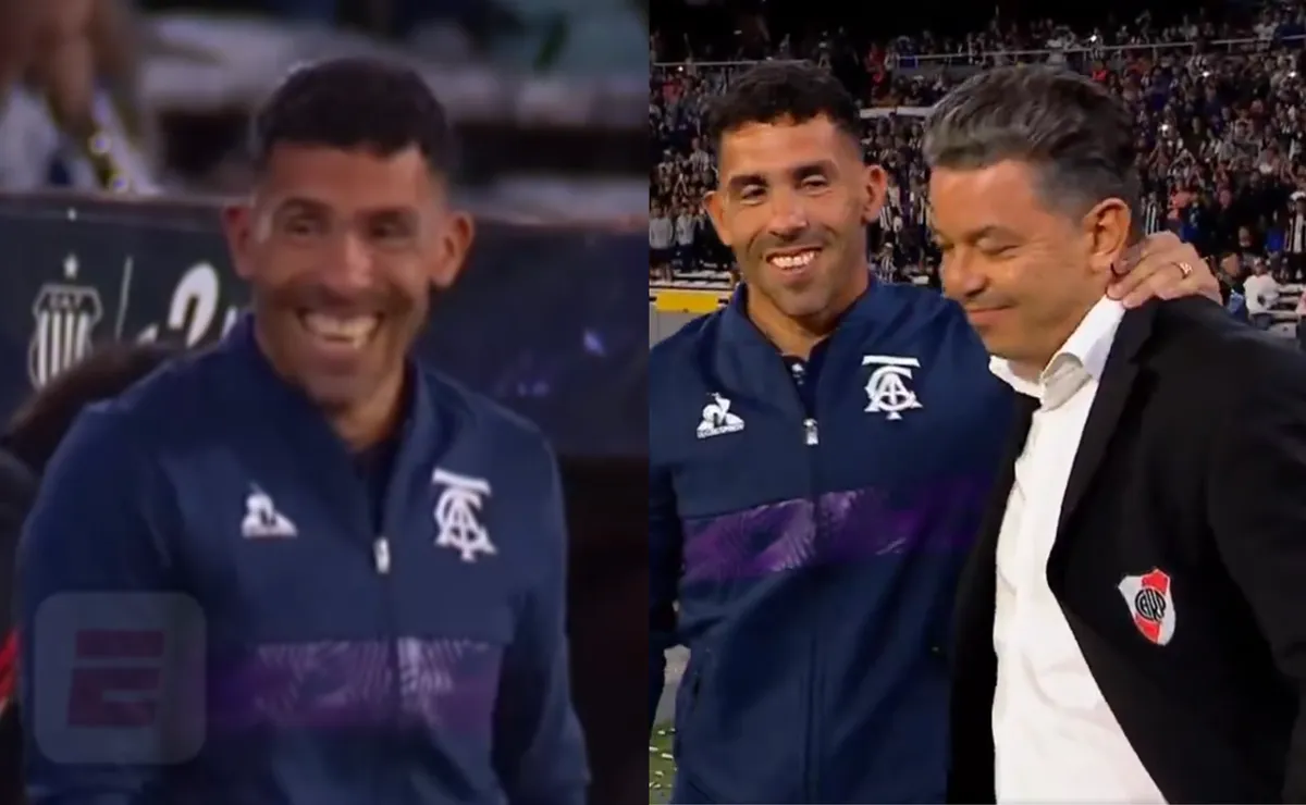 El Muñeco y Tévez se encontraron antes del partido.