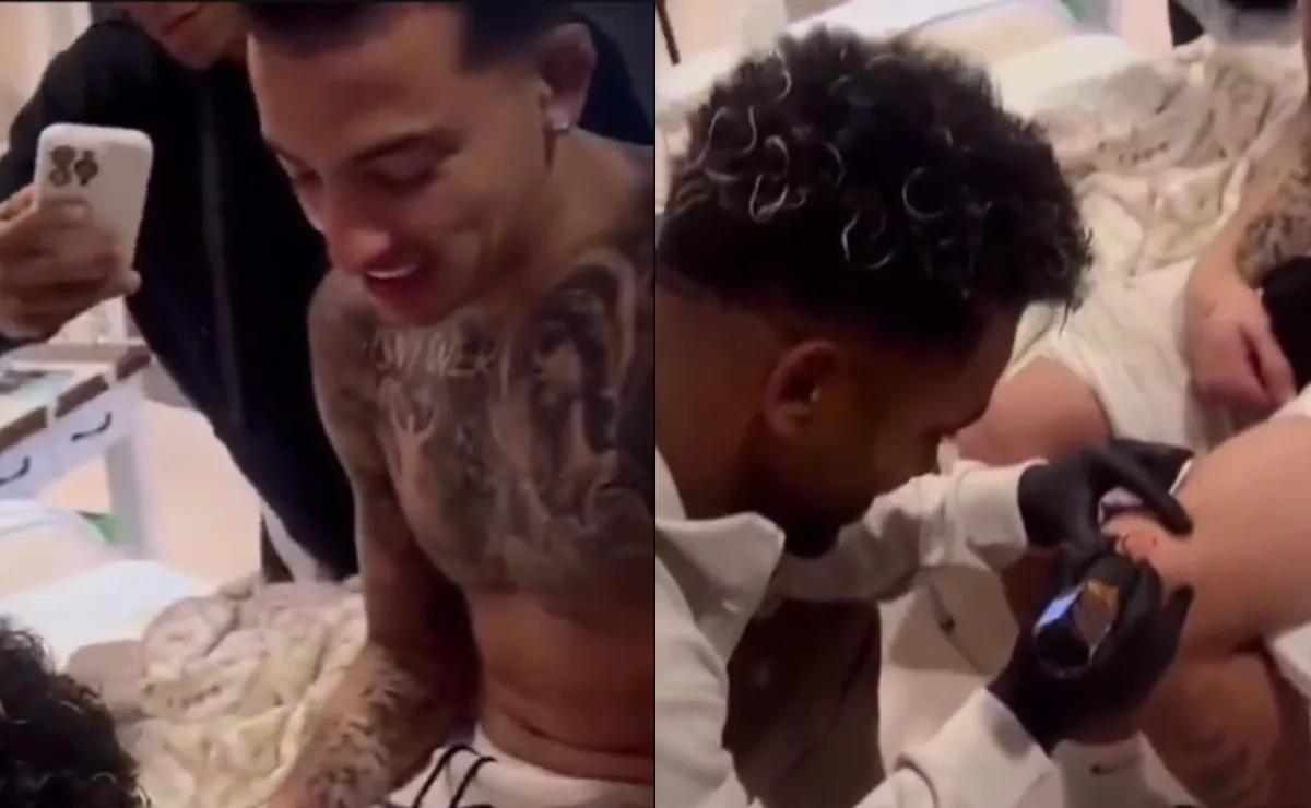 El tatuaje que Borja le hizo a Castaño.