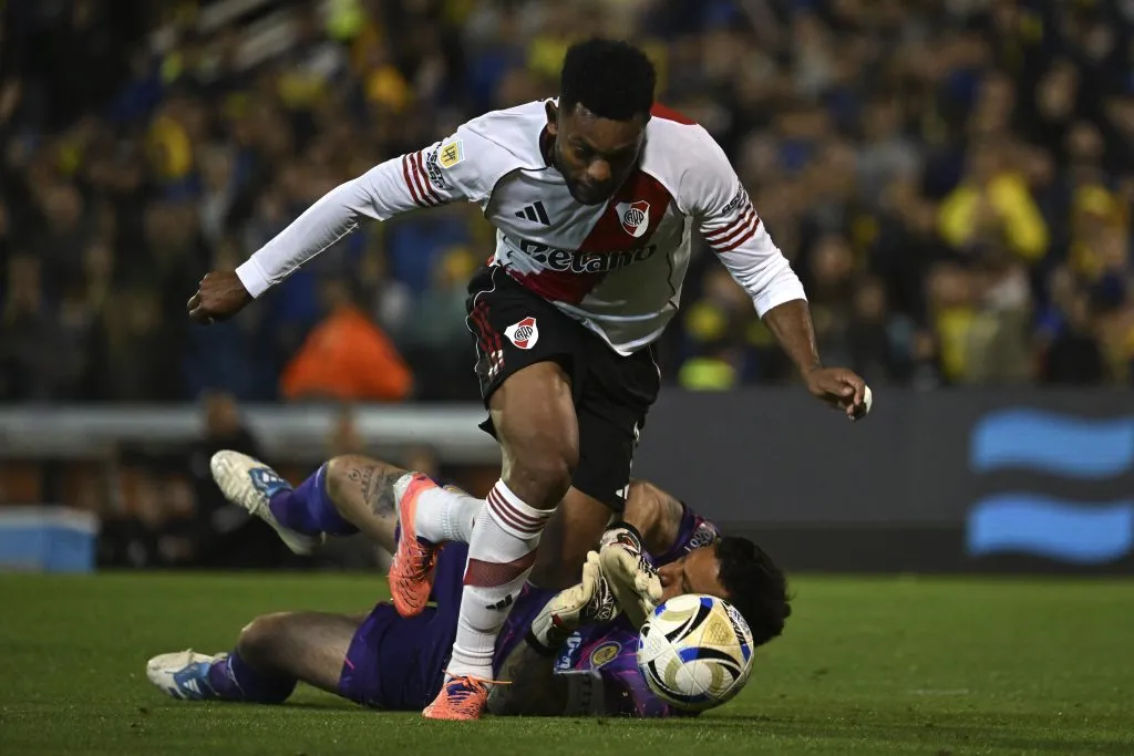 Borja, ante Rosario Central, fue el último delantero en anotar para River. (Getty Images)