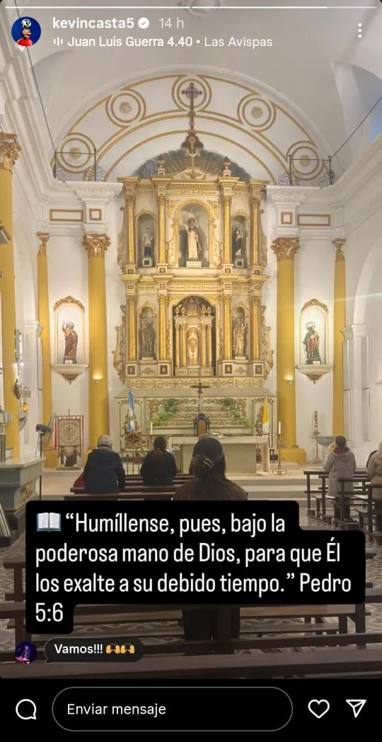 La nueva historia de Instagram de Castaño.