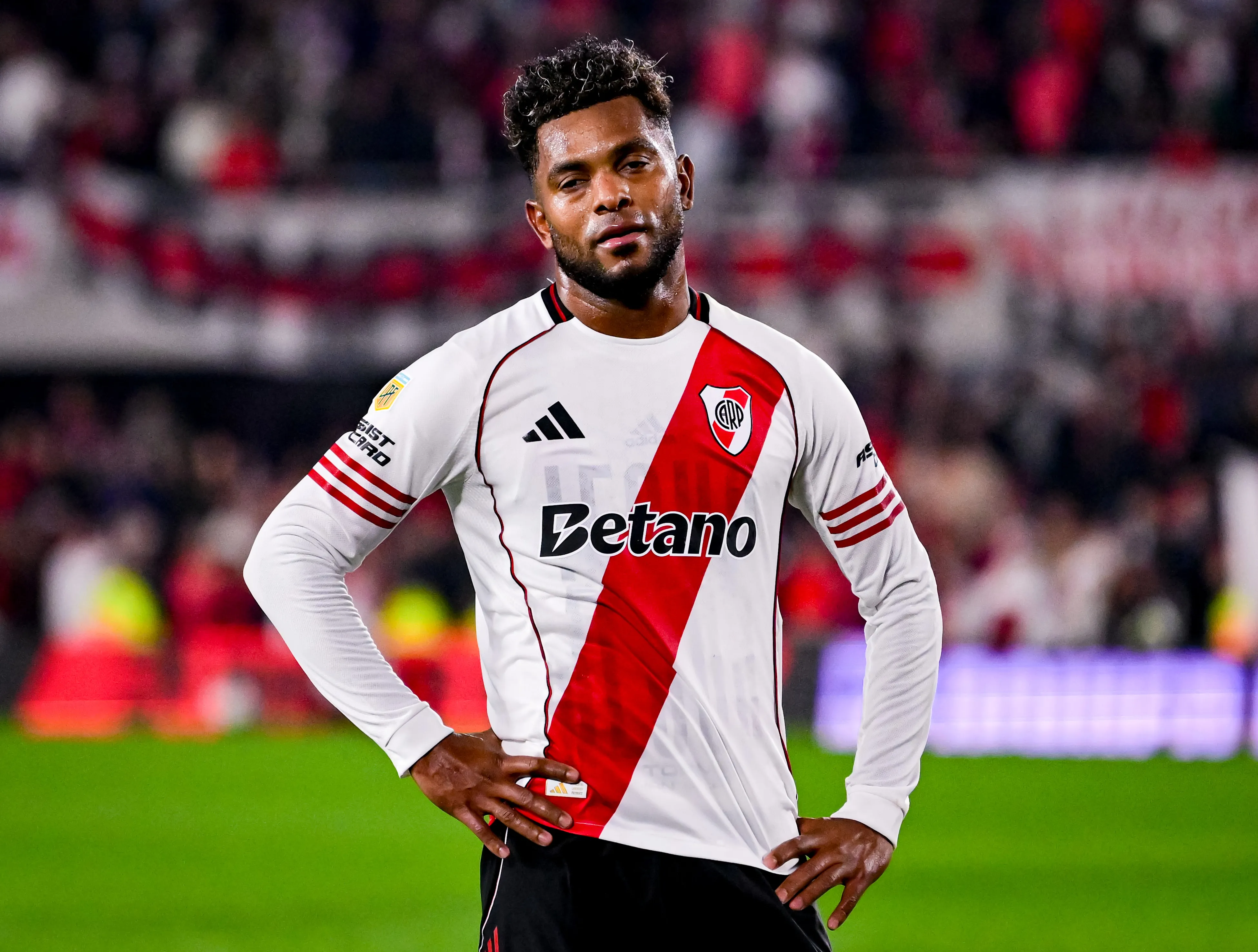 Miguel Borja, uno de los más resistidos por el hincha, estaría jugando sus últimos partidos en River. (Getty Images)