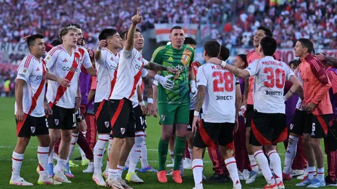 Los jugadores de River, a puro festejo.