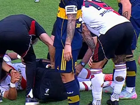 Preocupación en River: Meza se lesionó y salió del Superclásico entre lágrimas