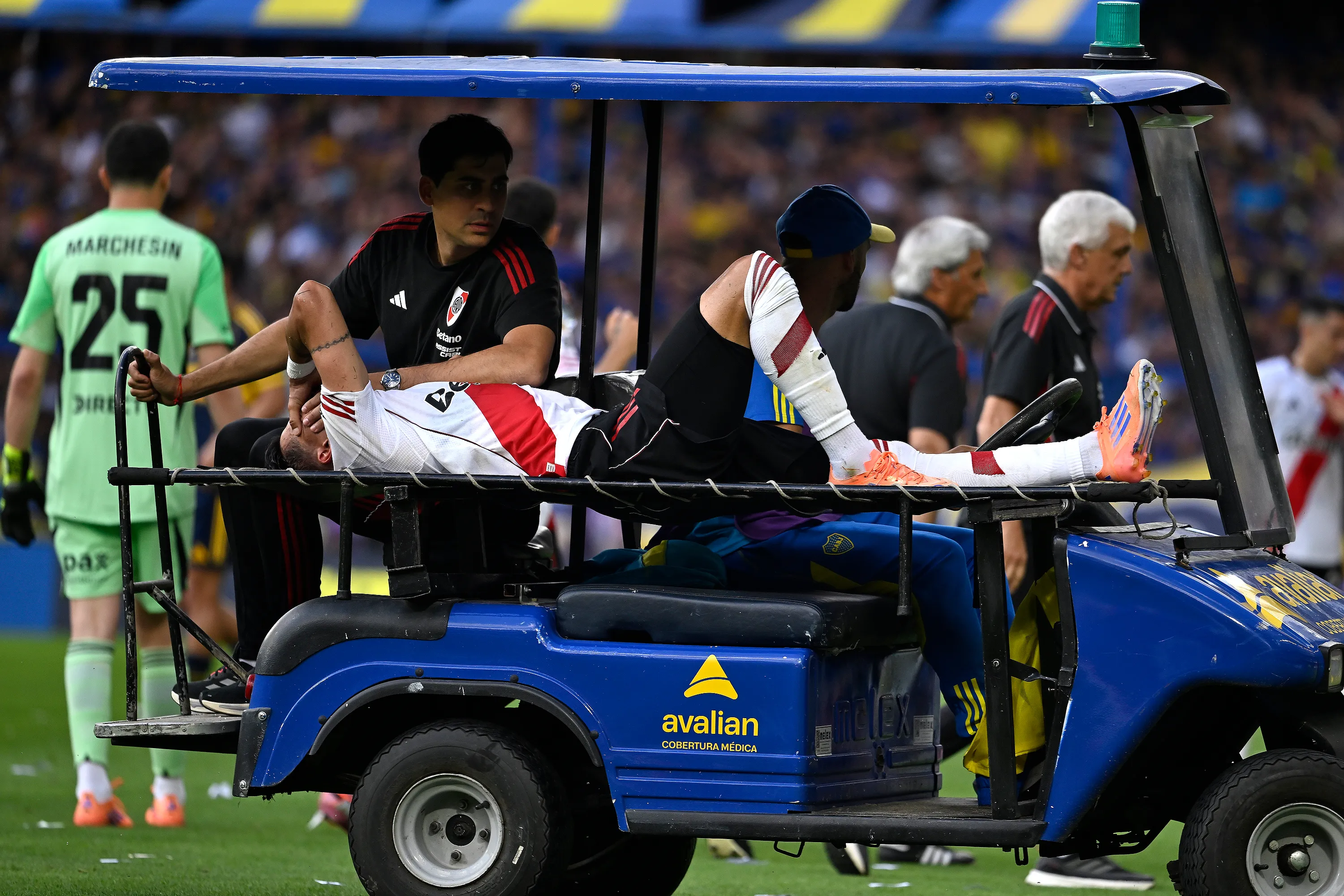 Maxi Meza fue la última baja de River por lesión, después de Colidio.