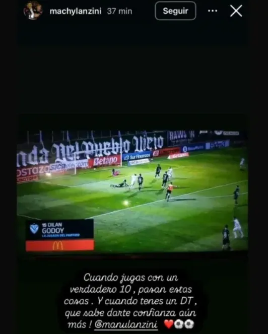 El mensaje del padre de Manuel Lanzini. (Instagram)