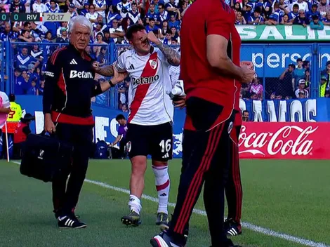 Alarma en River: Bustos se lesionó y pidió el cambio vs. Vélez