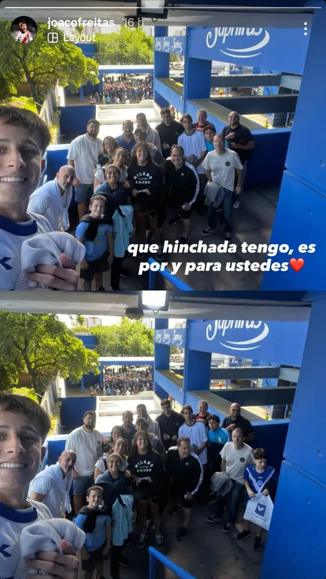 La primera historia de Freitas con su familia en la cancha de Vélez.