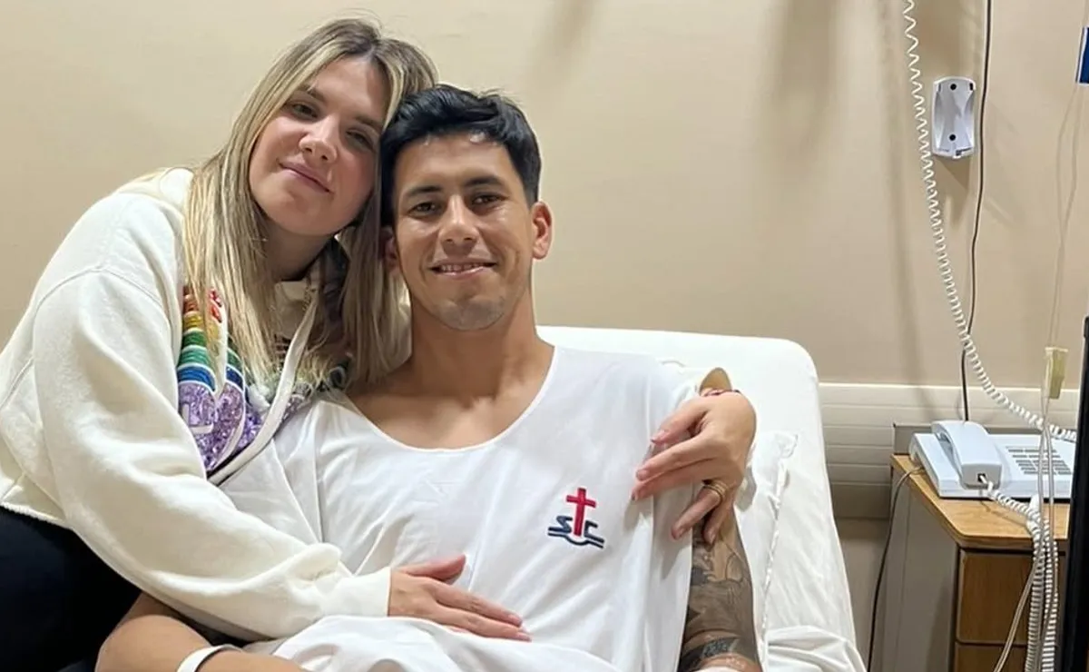 Maxi Meza, junto a su pareja Mel Laspina.