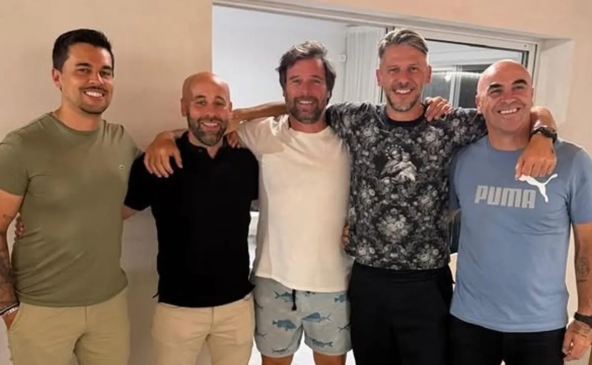 El reencuentro entre Cavenaghi y Demichelis.