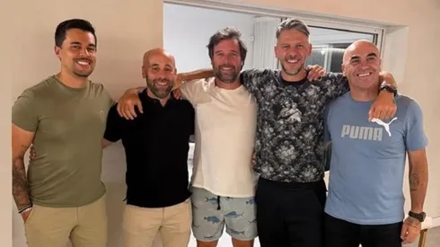 El reencuentro entre Cavenaghi y Demichelis.