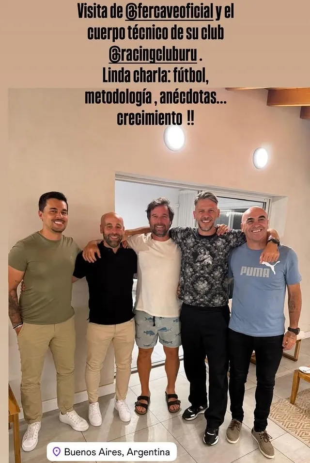 Reencuentro de los ex River: Demichelis y Cavenaghi.