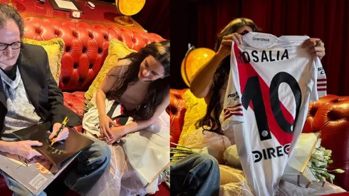 Rosalía recibió una camiseta de River.