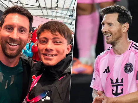 Lionel Messi visitó a los pibes de River en la previa del debut por la Messi Cup