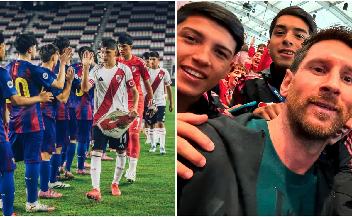 Gianfranco Ledestre, capitán de River en la Messi Cup en Miami.