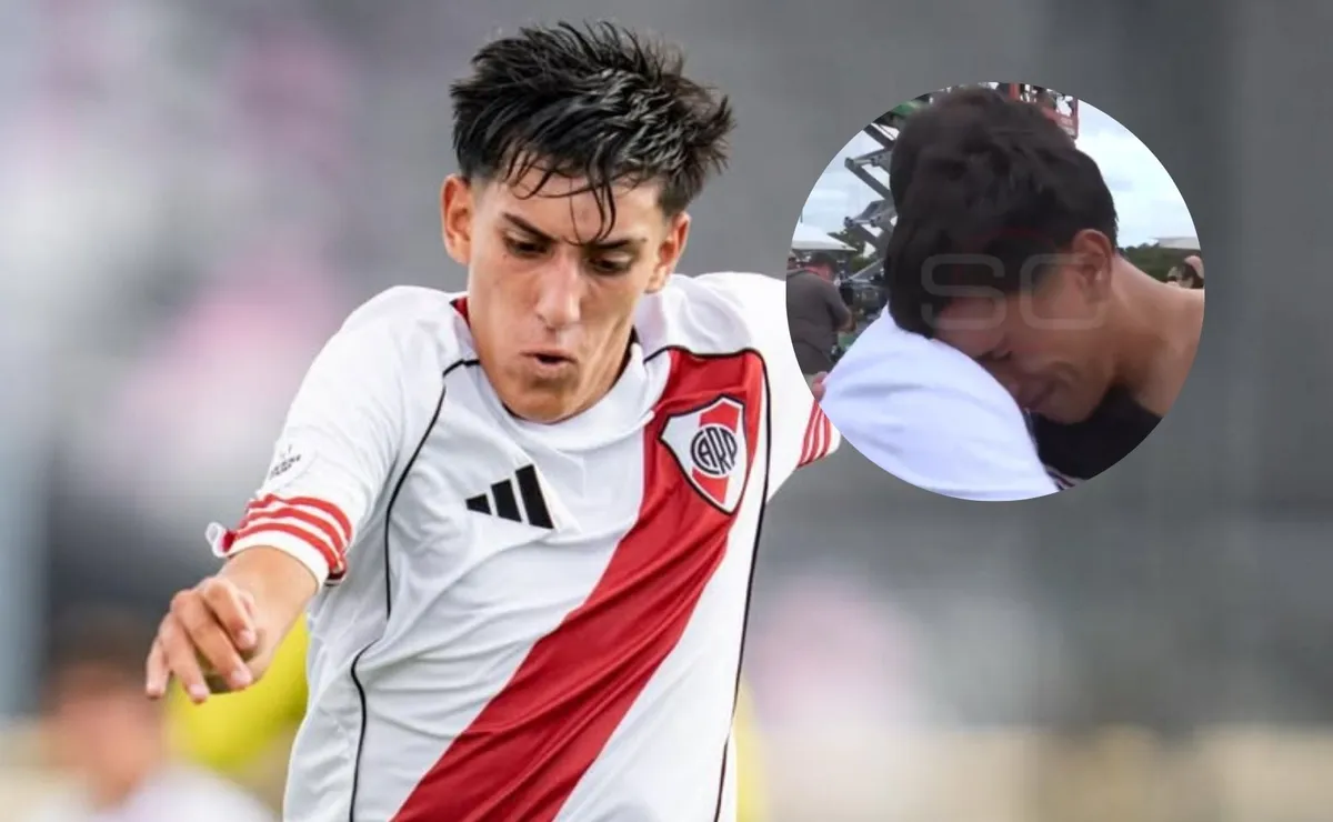 La emoción del lateral tras la clasificación.
