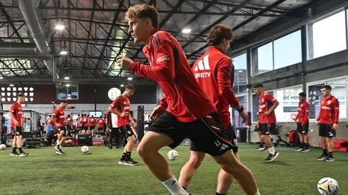 Los jugadores que se presentaron en Ezeiza.