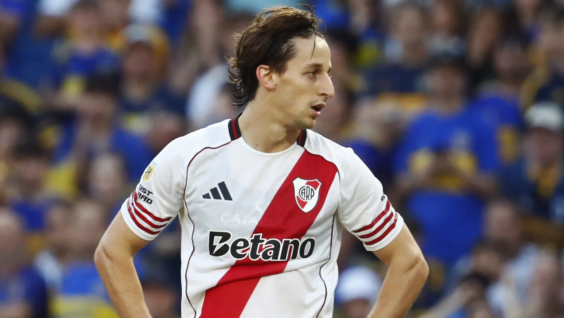 Galarza Fonda participó en 14 partidos sin goles ni asistencias desde su llegada a River en julio pasado.