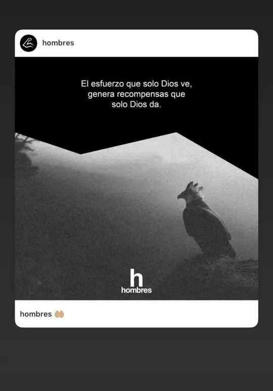 El mensaje que compartió Castaño. (Instagram)