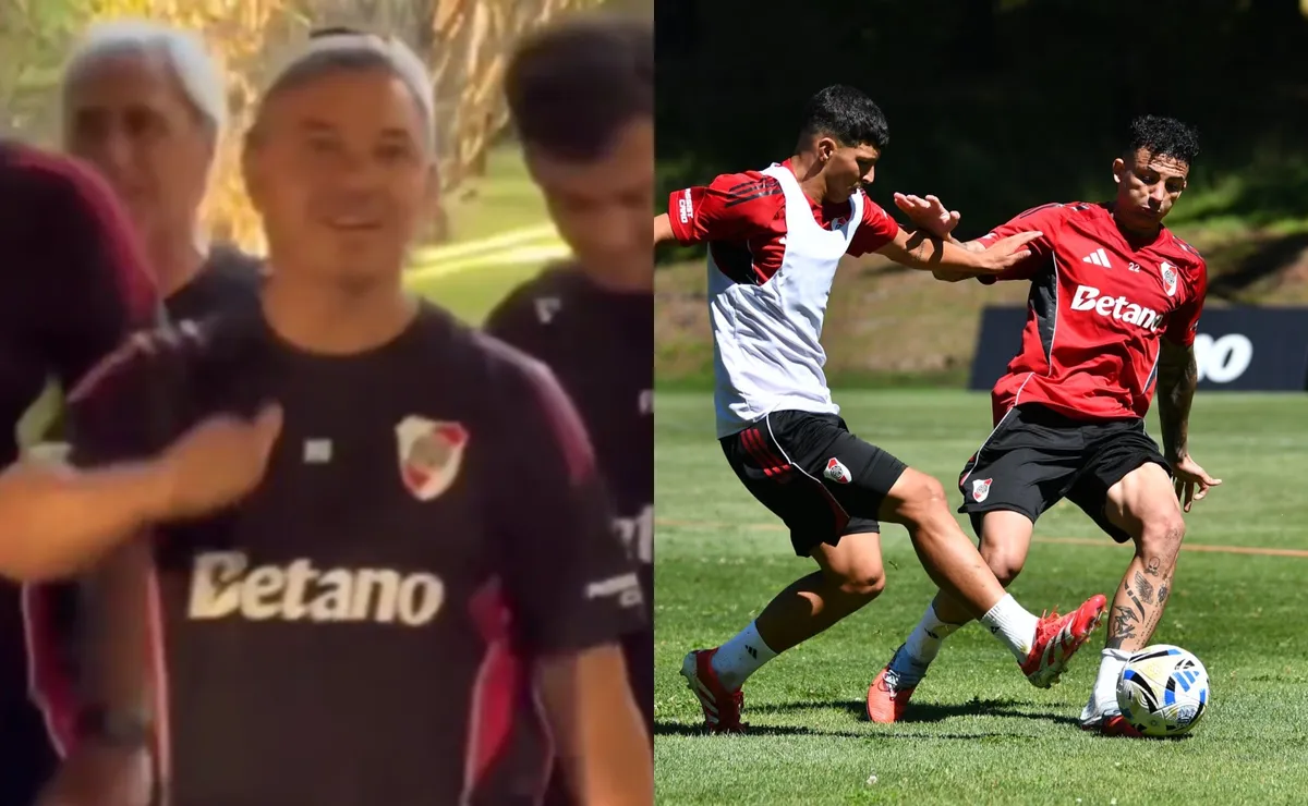 Gallardo: curioso look, saludos y entrenamiento.