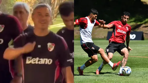 Gallardo: curioso look, saludos y entrenamiento.