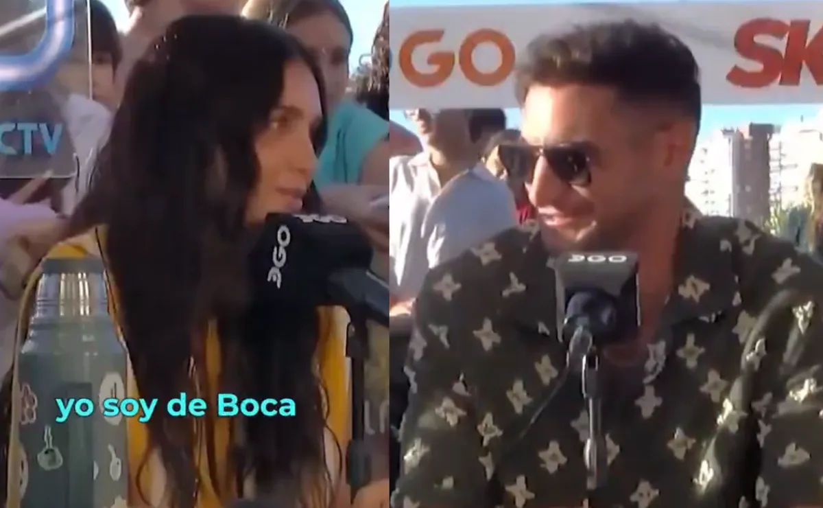 Alario chicaneó a la modelo por ser hincha de Boca.