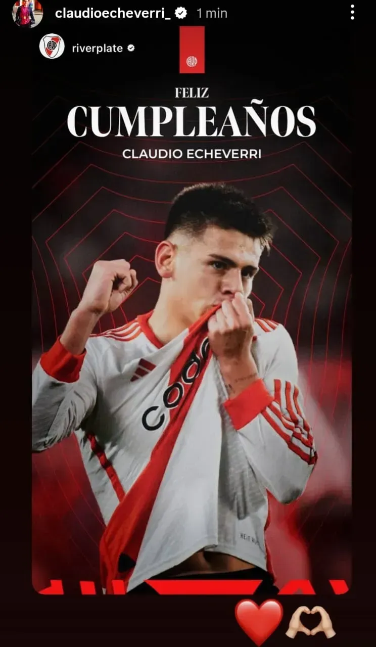 El cruce en redes entre Echeverri y River.