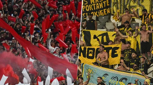 Las hinchadas de River y Peñarol colmaron el estadio Domingo Burgueño.
